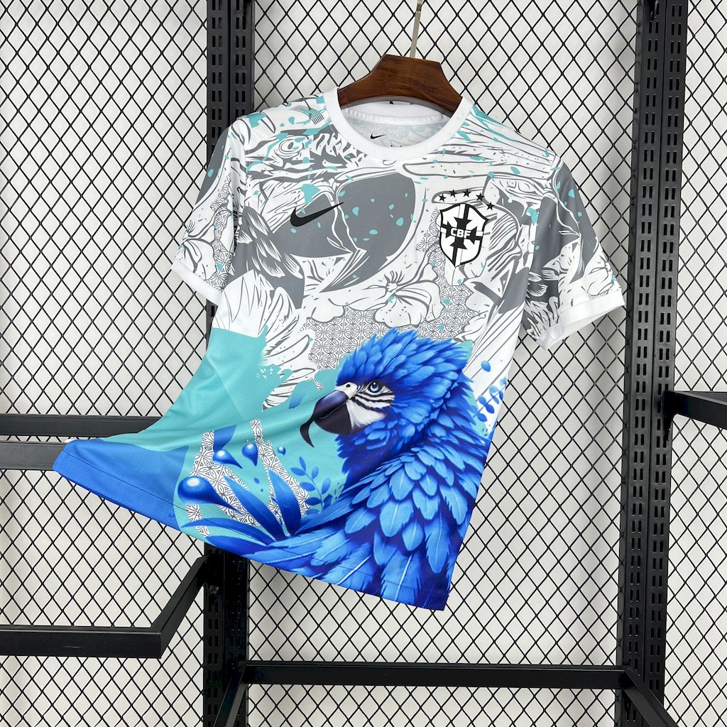 2025033013445879.jpg Mens Brazil 2025/26 White Parrot Edition Jersey - Image 1
