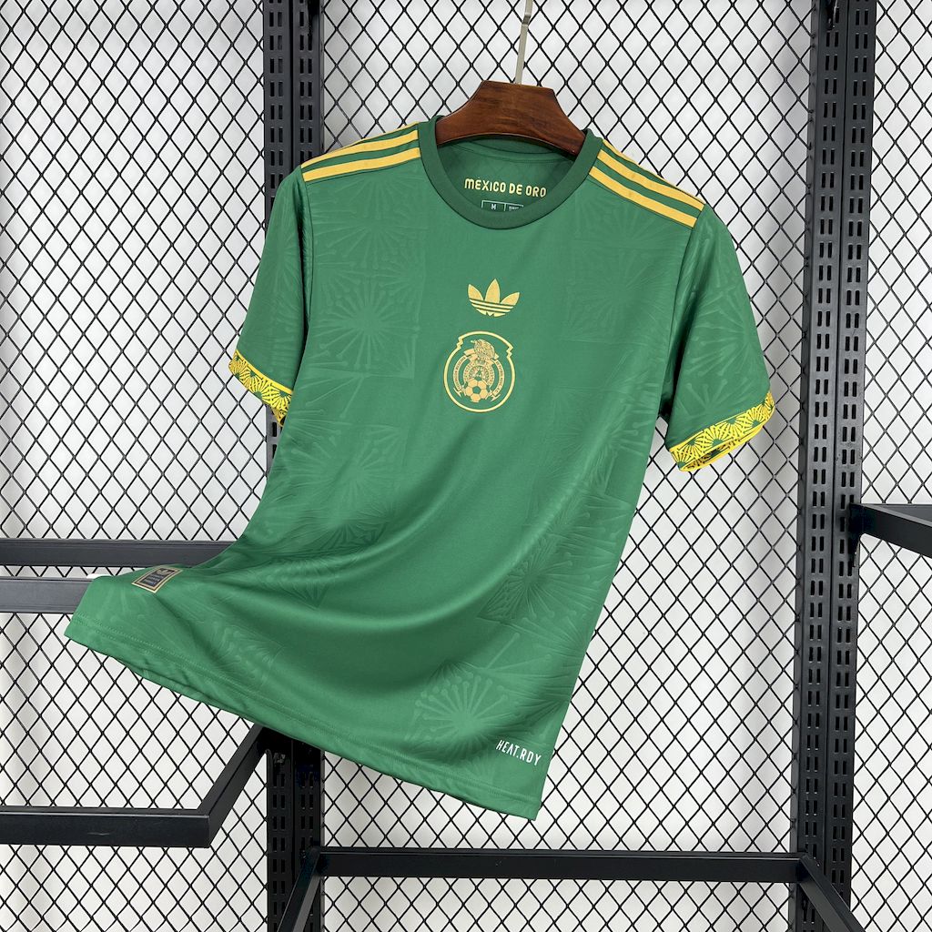2025033013522912.jpg Mens Mexico 2025/26 Gold- Green Jersey - Image 1