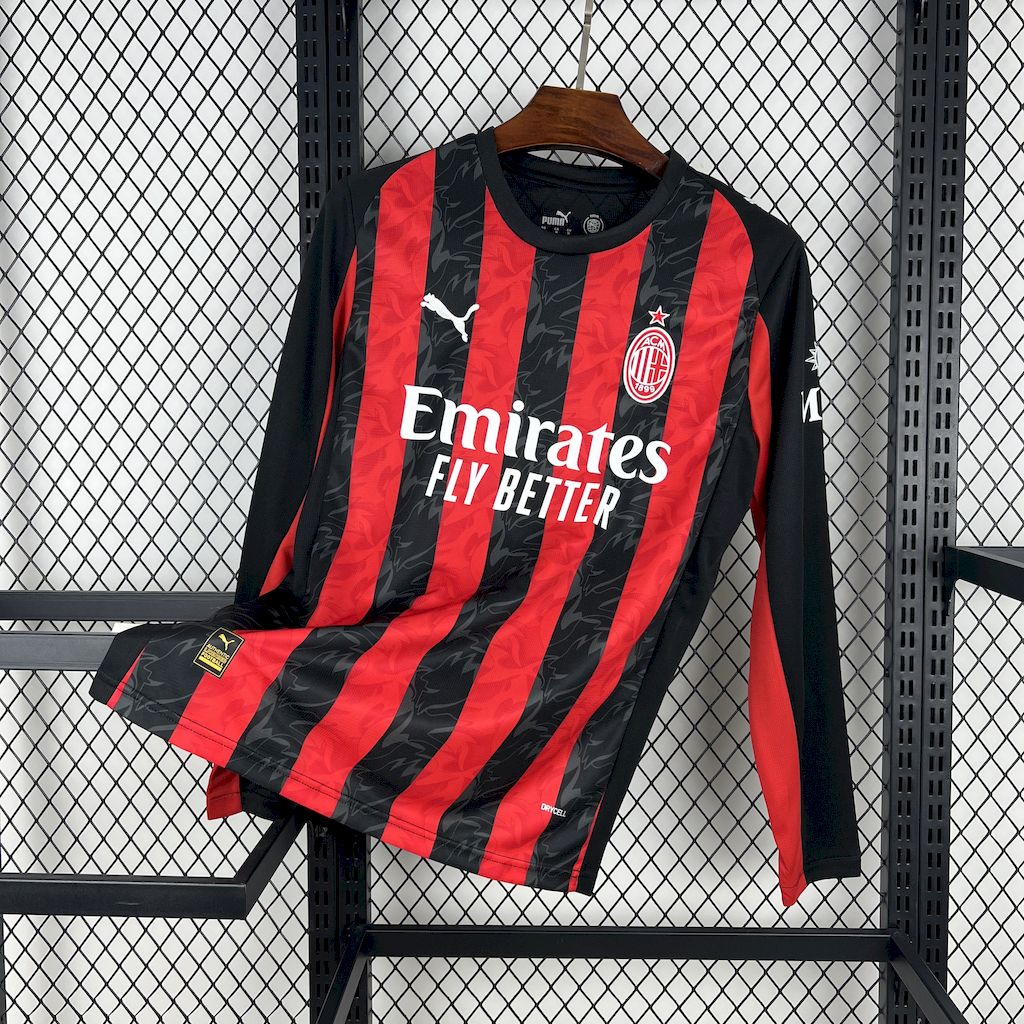 2025041215531443.jpg Mens AC Milan 2025/26 Home Long Sleeve Jersey - Image 1
